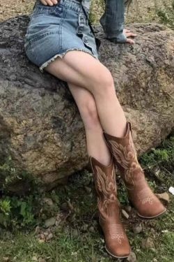 Y2K Grunge Western Cowboy Boots - Retro 90s Fashion, Y2K Summer & Party Outfits