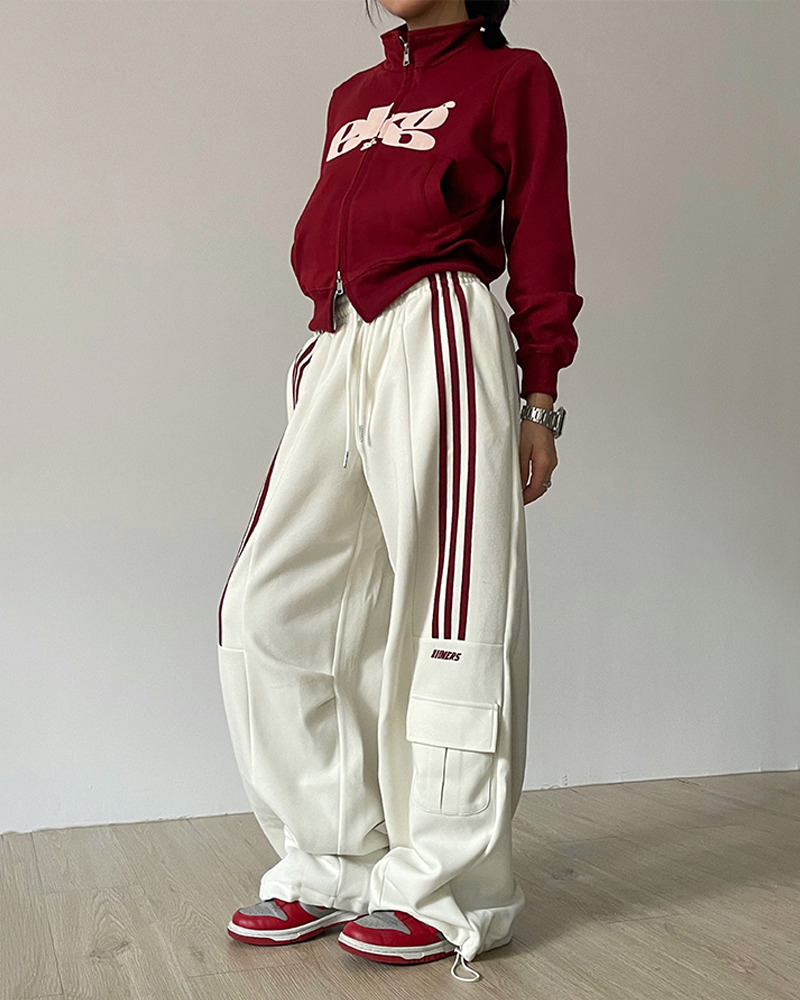 Y2K Grunge White Baggy Sweatpants - Retro 90s Fashion, Summer Y2K Outfits, Pastel Goth Style