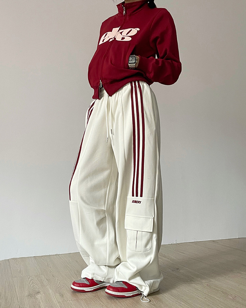Y2K Grunge White Baggy Sweatpants - Retro 90s Fashion, Summer Y2K Outfits, Pastel Goth Style