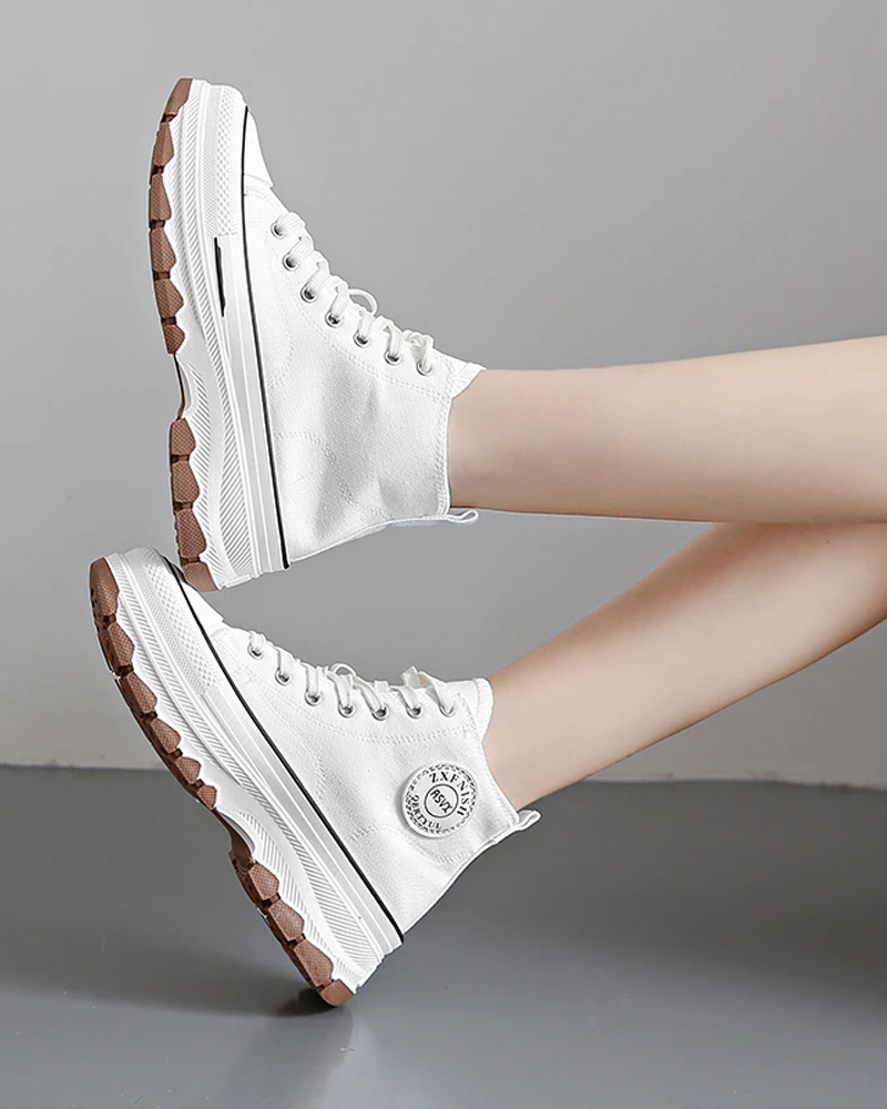 Y2K Grunge White Canvas Shoes - Retro 90s Fashion, Summer Outfits, and Hip Hop Style