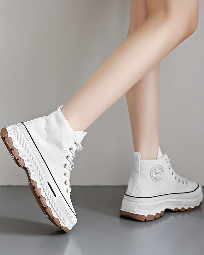 Y2K Grunge White Canvas Shoes - Retro 90s Fashion, Summer Outfits, and Hip Hop Style