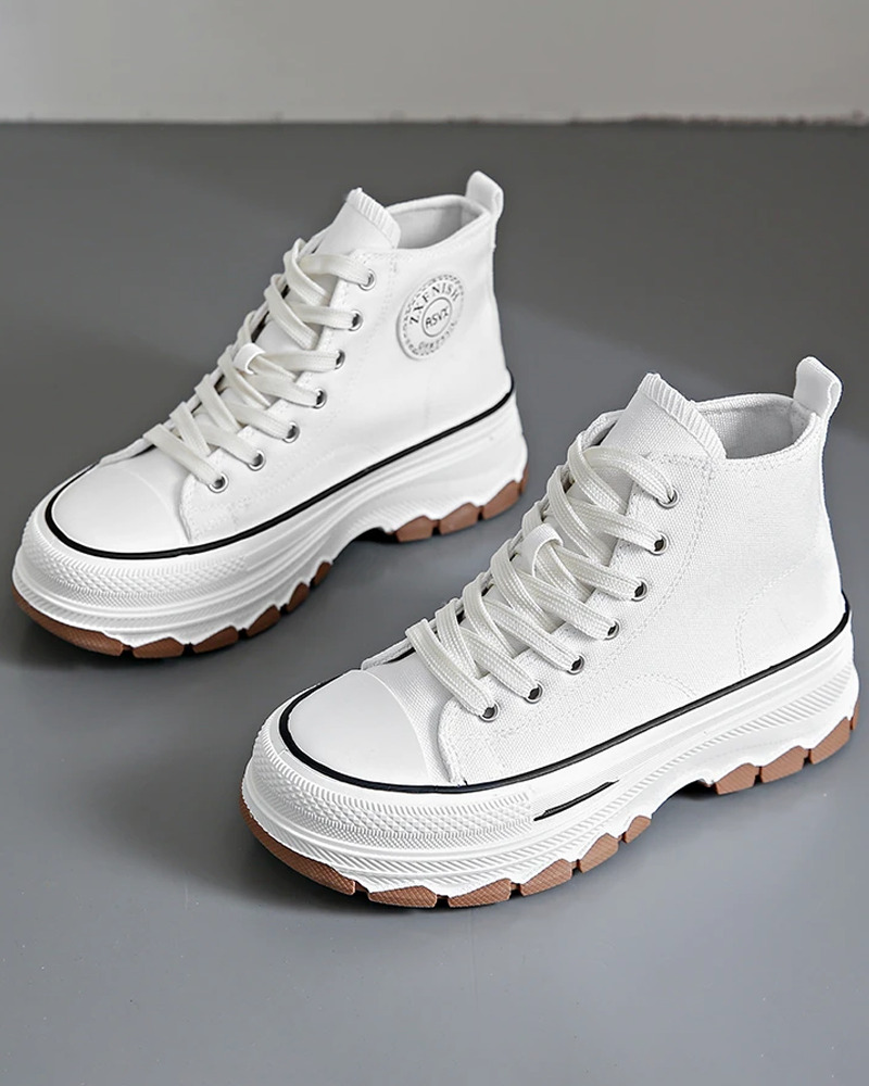 Y2K Grunge White Canvas Shoes - Retro 90s Fashion, Summer Outfits, and Hip Hop Style