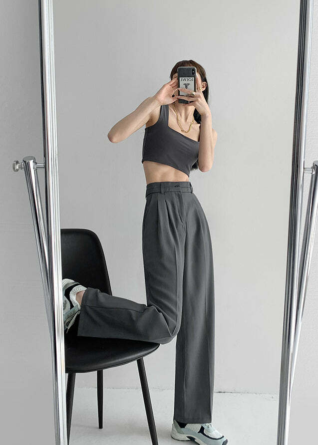 Y2K Grunge Wide-Leg Pants - Retro 90s Summer Outfit, Perfect for Y2K Party & Club Looks