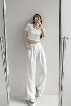 Y2K Grunge Wide-Leg Pants - Retro 90s Summer Outfit, Perfect for Y2K Party & Club Looks