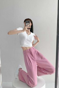 Y2K Grunge Wide-Leg Pants - Retro 90s Summer Outfit, Perfect for Y2K Party & Club Looks