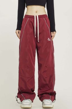 Y2K Grunge Wide-Leg Track Pants - Retro 90s Fashion, Summer Outfits, and Clubwear