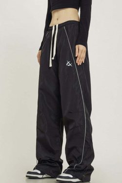 Y2K Grunge Wide-Leg Track Pants - Retro 90s Summer Outfit, Y2K Club & Party Fashion