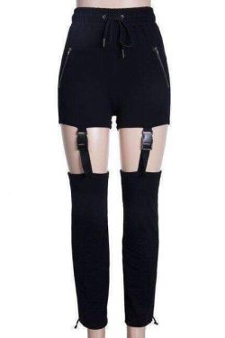 Y2K Grunge Wide Leg Drawstring Pants - Retro 90s Summer Outfit, Pastel Goth, Hip Hop Fashion