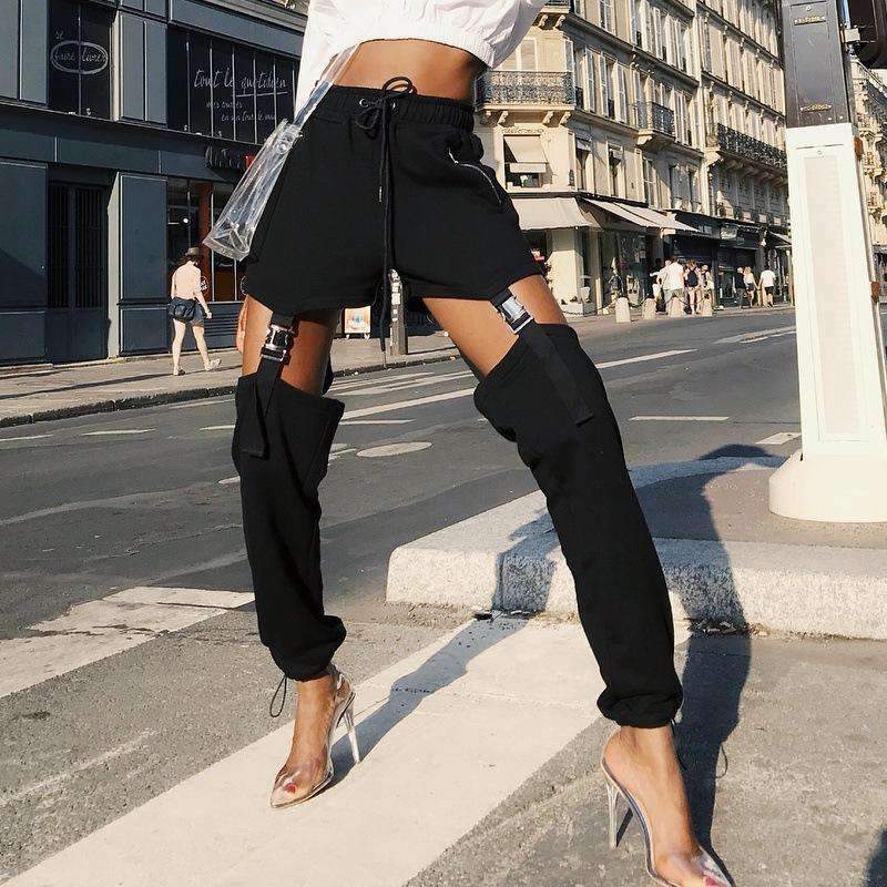 Y2K Grunge Wide Leg Drawstring Pants - Retro 90s Summer Outfit, Pastel Goth, Hip Hop Fashion
