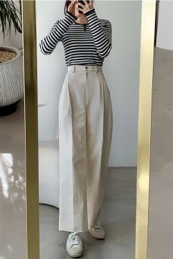 Y2K Grunge Wide Line Pants - Retro 90s Fashion, Summer Y2K Outfits, Gothic Y2K Style