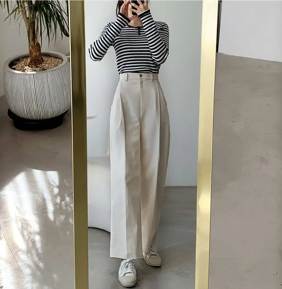 Y2K Grunge Wide Line Pants - Retro 90s Fashion, Summer Y2K Outfits, Gothic Y2K Style