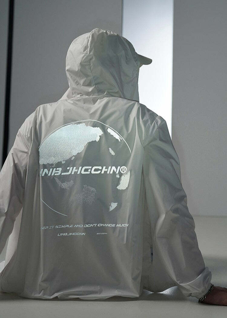 Y2K Grunge Windbreaker Jacket - Retro 90s Summer Fashion, UPF50+ Protection, BJHG Core