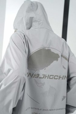 Y2K Grunge Windbreaker Jacket - Retro 90s Summer Fashion, UPF50+ Protection, BJHG Core
