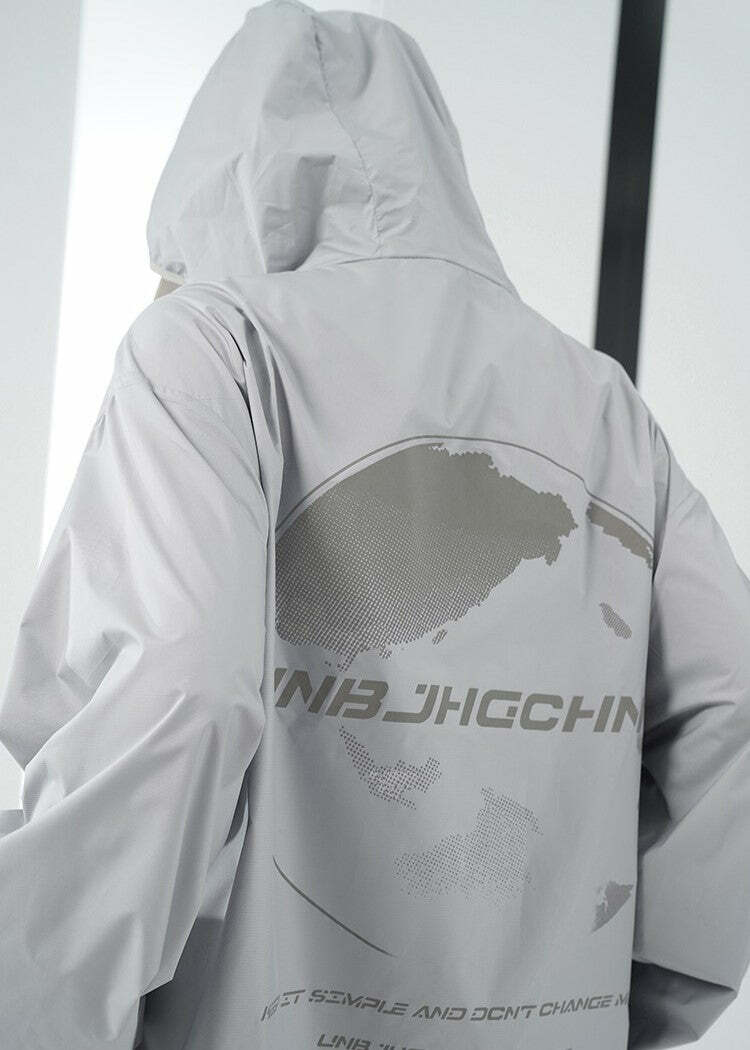 Y2K Grunge Windbreaker Jacket - Retro 90s Summer Fashion, UPF50+ Protection, BJHG Core