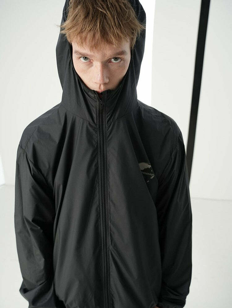 Y2K Grunge Windbreaker Jacket - Retro 90s Summer Fashion, UPF50+ Protection, BJHG Core