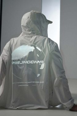 Y2K Grunge Windbreaker Jacket - Retro 90s Summer Fashion, UPF50+ Protection, BJHG Core