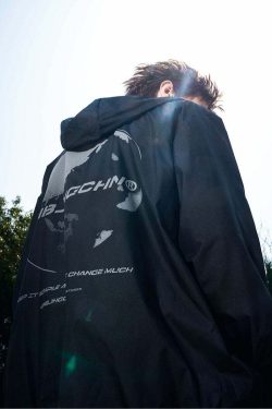 Y2K Grunge Windbreaker Jacket - Retro 90s Summer Fashion, UPF50+ Protection, BJHG Core