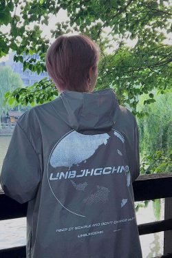 Y2K Grunge Windbreaker Jacket - Retro 90s Summer Fashion, UPF50+ Protection, BJHG Core