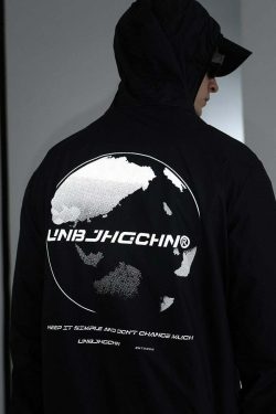 Y2K Grunge Windbreaker Jacket - Retro 90s Summer Fashion, UPF50+ Protection, BJHG Core