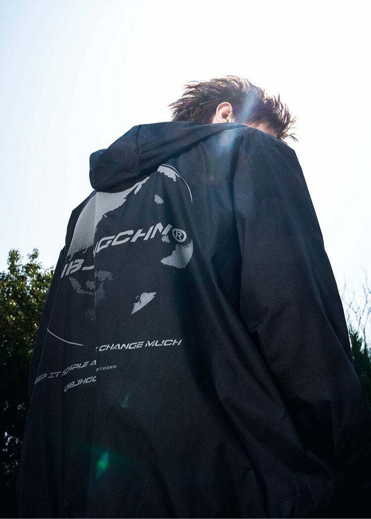 Y2K Grunge Windbreaker Jacket - Retro 90s Summer Fashion, UPF50+ Protection, BJHG Core