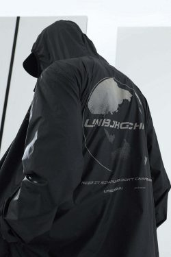 Y2K Grunge Windbreaker Jacket - Retro 90s Summer Fashion, UPF50+ Protection, BJHG Core