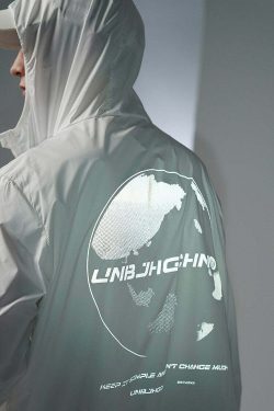 Y2K Grunge Windbreaker Jacket - Retro 90s Summer Fashion, UPF50+ Protection, BJHG Core