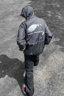 Y2K Grunge Windbreaker Jacket - Retro 90s Summer Fashion, UPF50+ Protection, BJHG Core