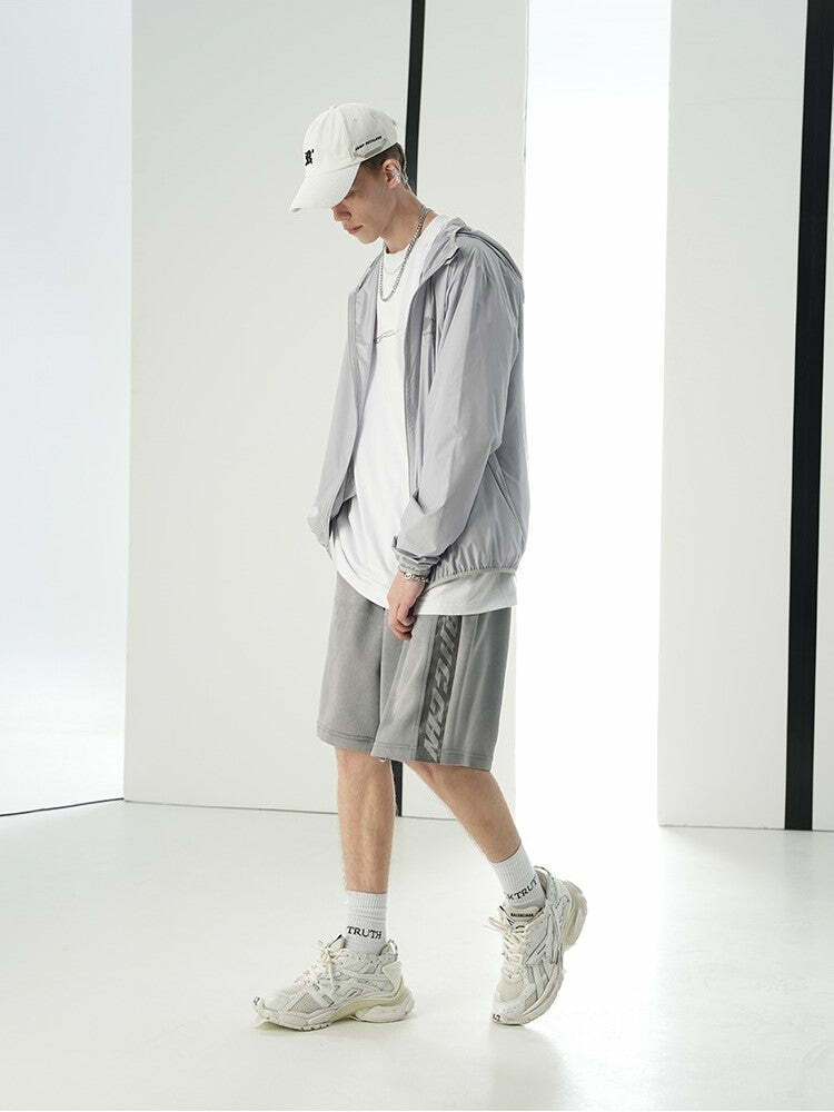 Y2K Grunge Windbreaker Jacket - Retro 90s Summer Fashion, UPF50+ Protection, BJHG Core