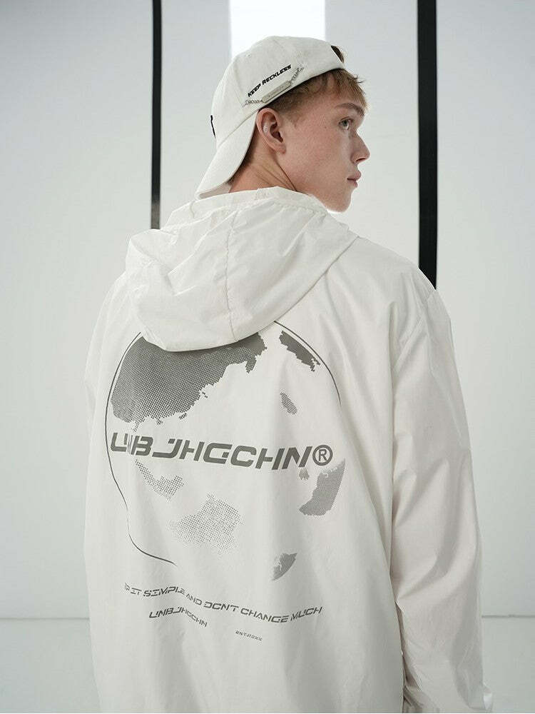 Y2K Grunge Windbreaker Jacket - Retro 90s Summer Fashion, UPF50+ Protection, BJHG Core