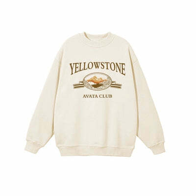 Y2K Grunge Yellowstone Sweatshirt - Retro 90s Fashion, Summer Outfits, and Pastel Goth Style