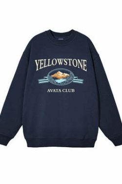 Y2K Grunge Yellowstone Sweatshirt - Retro 90s Fashion, Summer Outfits, and Pastel Goth Style