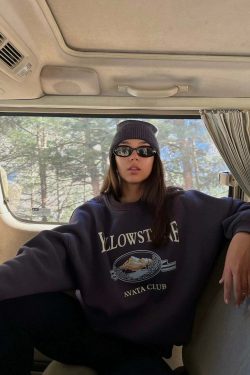 Y2K Grunge Yellowstone Sweatshirt - Retro 90s Fashion, Summer Outfits, and Pastel Goth Style