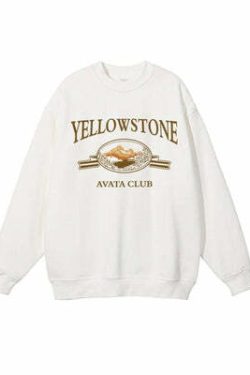 Y2K Grunge Yellowstone Sweatshirt - Retro 90s Fashion, Summer Outfits, and Pastel Goth Style