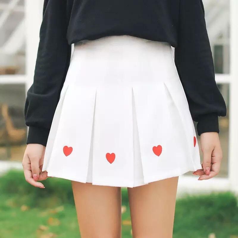 Y2K Heart-Linked Mini Skirts - Retro 90s Grunge, Summer Outfits, and Pastel Goth Fashion
