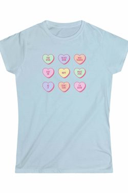 Y2K Heart Candy T-Shirt - Retro 90s Grunge, Pastel Goth, Summer Y2K Outfits for Women