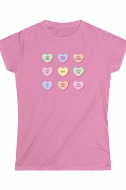 Y2K Heart Candy T-Shirt - Retro 90s Grunge, Pastel Goth, Summer Y2K Outfits for Women