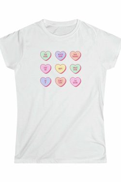 Y2K Heart Candy T-Shirt - Retro 90s Grunge, Pastel Goth, Summer Y2K Outfits for Women