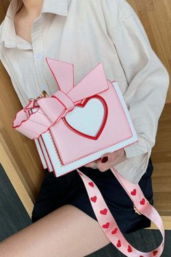 Y2K Heart Hollow Out Crossbody Bag - Retro 90s Grunge, Y2K Summer, Party & Club Outfits