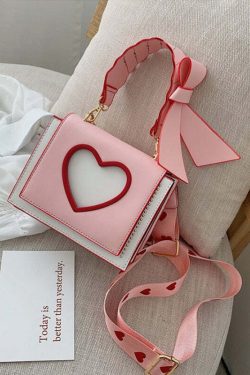Y2K Heart Hollow Out Crossbody Bag - Retro 90s Grunge, Y2K Summer, Party & Club Outfits