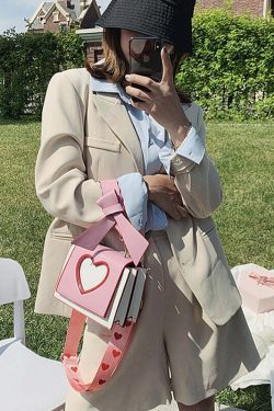 Y2K Heart Hollow Out Crossbody Bag - Retro 90s Grunge, Y2K Summer, Party & Club Outfits