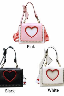 Y2K Heart Hollow Out Crossbody Bag - Retro 90s Grunge, Y2K Summer, Party & Club Outfits