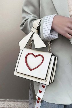 Y2K Heart Hollow Out Crossbody Bag - Retro 90s Grunge, Y2K Summer, Party & Club Outfits