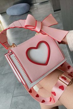 Y2K Heart Hollow Out Crossbody Bag - Retro 90s Grunge, Y2K Summer, Party & Club Outfits