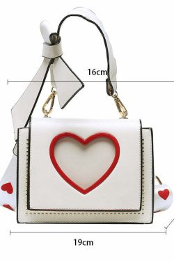 Y2K Heart Hollow Out Crossbody Bag - Retro 90s Grunge, Y2K Summer, Party & Club Outfits