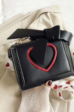 Y2K Heart Hollow Out Crossbody Bag - Retro 90s Grunge, Y2K Summer, Party & Club Outfits