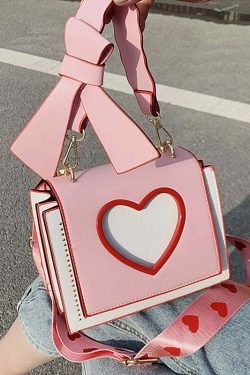 Y2K Heart Hollow Out Crossbody Bag - Retro 90s Grunge, Y2K Summer, Party & Club Outfits