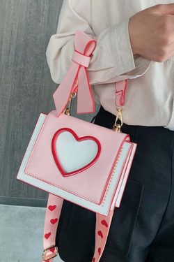 Y2K Heart Hollow Out Crossbody Bag - Retro 90s Grunge, Y2K Summer, Party & Club Outfits
