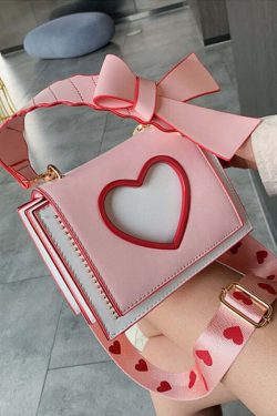 Y2K Heart Hollow Out Crossbody Bag - Retro 90s Grunge, Y2K Summer, Party & Club Outfits