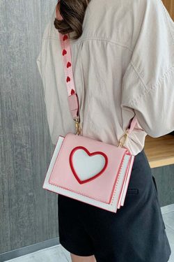 Y2K Heart Hollow Out Crossbody Bag - Retro 90s Grunge, Y2K Summer, Party & Club Outfits
