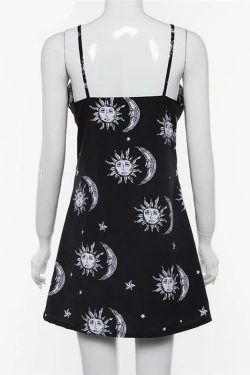 Y2K Heart Moon Star Dress - 90s Grunge, Retro Summer Outfit, Y2K Party & Club Fashion